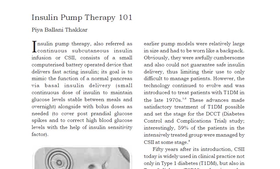 Insulin Pump Therapy 101