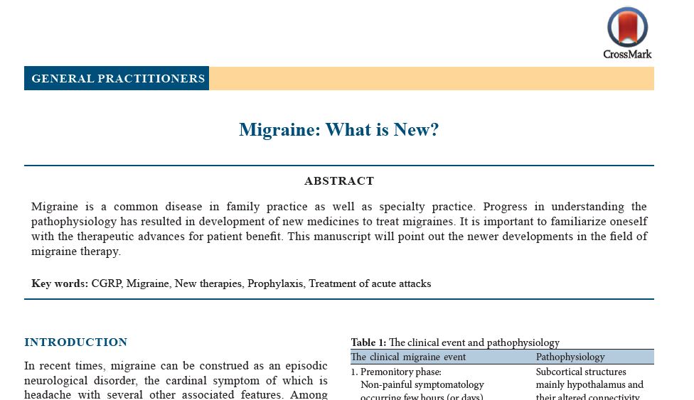 Migraine: What is New?