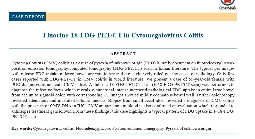 Fluorine-18-FDG-PET/CT in Cytomegalovirus Colitis